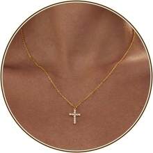 Cross Necklace For Women, Dainty 18K Gold Plated/Sterling Silver Small Cross Pendant Necklace Simple Gold Cross Necklaces For Women  Faith Jewelry Gift2025 - CZ Cross-Gold - Xem 12