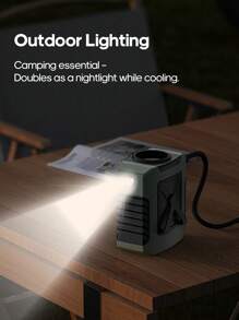 kinscoter 1 Peça Ventilador Portátil Recarregável de Alta Capacidade 8000mAh para Uso Externo, Praia, Camping, Viagens, Acessórios, Refrigerador de Ar, Bateria Portátil, Volta às Aulas, Mini Ventilador Pessoal com Lanterna