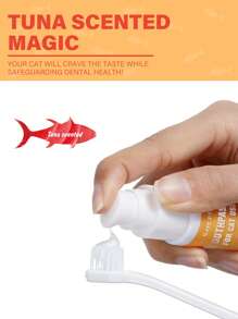 GJYC PET Katzen Dental-Set | Beseitigt schlechten Atem | 3-teiliges Set beinhaltet Katzen-Zahnpasta, Katzen-Zahnbürste und Katzen-Fingerbürste in leckerem Thunfischgeschmack, 30 ml