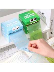 105 Pcs Pearlescent Transparent Sticky Notes With Storage Box | Cute Multicolored Pull-Out Design For Note-Taking, Journaling, Planning | Kawaii Memo Pads, Page Tabs | Office & School Supplies, Desk Organizer Accessories, Back To School Supplies, Gift Ideas For Students