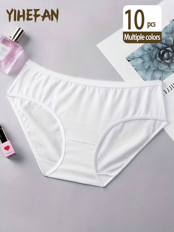 10-Pack Durable Disposable Briefs, Breathable Stretchy Underwear, Women's Intimates For Travel And Trips