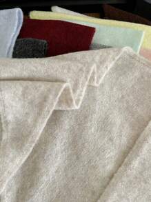 1pc Women Solid Color Triangular Wool Blend Women Scarf, Knitted Warm Decorative Elegant Retro Style Scarf, Suitable For Outdoor Travel, Spring, Autumn, Winter, Snow Season Women Winter Scarves For Dress - Multicolor - View 4