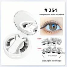 C&Litangel - Magnetic False Eyelashes, Easy To Put On In 3 Seconds, Natural And Light False Eyelashes 3D Magnetic False Eyelashes Set, Reusable, No Glue Required, Waterproof And Natural Effect, Double-Layer Design, Easy To Wear Eye Makeup, 4/8 Pieces Optional, First Choice For Beginners, Suitable For Easter, Travel Parties And Festivals - màu đen - Xem 7