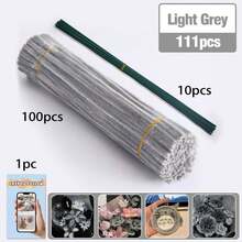 30厘米绿色花茎铁丝+视频教程，60色雪尼尔绒条，适合万圣节、返校季，30厘米彩色绒条手工材料，雪尼尔绒条，毛绒金属丝扎带，价格实惠，品质优良 - 彩色 - 查看 44