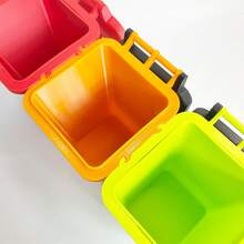 ORIZZONTE Mini Desk Trash Cans – Set Of 3 Colorful Containers With Lids – Creative Design For Home/Office – Organization Gift Idea – 100% Made In Italy, Shipping From Italy - Orange - View 11