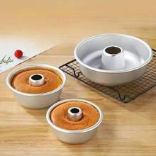1pc/3pcs/5pcs Hollow Sponge Cake Baking Mold, Baking Tool, Aluminum Alloy Round Cake Mold, Large Donut Mold Kitchen Baking Tool, Suitable For Commercial And Home Use