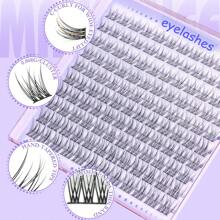 120 Stück D-Curl natürlich aussehende Kunstwimpern, DIY Wimpernverlängerung, Verwischte 3D Katzenaugen Wimpernbüschel, C/D-Curl Einzelwimpern, Verwischtes Wimpernset, natürliche Wimpern