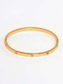 18K镀金不锈钢菊花花卉装饰手链，适合女性日常佩戴，欧美流行小雏菊、四叶草和蜂巢设计，镶嵌方晶锆石和水钻，大方个性奢华高端珠宝，婚礼腕间叠戴首饰套装，女生、女士、母亲、亲戚、朋友，美丽的婚礼、生日、母亲节、女友情人节礼物 - 彩色 - 查看 12