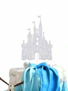 1pc Castle Cake Topper, Castle Theme Birthday Party Decoration, Pink Gold Princess Castle Birthday Party Decoration, Princess Babyshower Birthday Party Decoration Supplies,Wedding Cake Decoration, Blue Silver Castle Suitable For Ice And Snow Theme Cake Decoration (Four Colors) - Multicolor - View 9