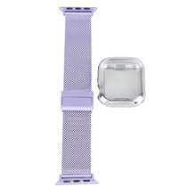 Para correas de reloj de Apple de los hombres, Milanese Mesh Loop para Apple Watch Series4-6 40mm, ajuste de reemplazo de acero inoxidable correa de reloj para Ios Watch,1.6inch reemplazo de la correa de acero inoxidable de protección de metal correa de la banda - Púrpura claro - Ver 6