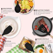 Wooden Kitchen Utensil Set In A Variety Of Colors - 黑色 - 查看 5