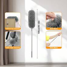 Microfiber Dusting Kit With Extendable Pole, Telescopic Duster Brush, Electrostatic Duster Brush, No Power Required, Suitable For Living Room, Bedroom, Bathroom, Kitchen Cleaning, Ceiling Fan, Furniture, Car, Wall, Floor - Multicolor - View 20