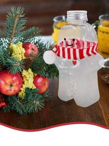 6pcs/2pcs Christmas Candy Storage Jars - Christmas Tree, Christmas Gingerbread Man Juice Bottles, Christmas Snowman Juice Bottles. Made Of High-Quality Plastic, Durable, Portable, And Carefully Designed In Christmas Tree, Gingerbread Man, And Snowman Shapes. - Transparent - View 6