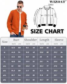 Mens Casual Lightweight CoatChristmas MQ4K - 橘色 - 查看 2