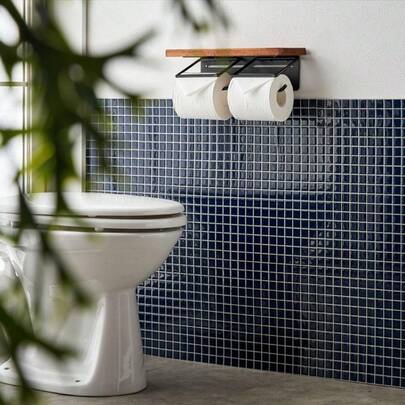 WoStick 10英寸 x 10英寸防水纹理乙烯基DIY壁纸，自粘防溅瓷砖，小网格剥离粘贴瓷砖，适用于家居装饰壁纸、墙面装饰、房间装饰、卧室装饰、厨房装饰