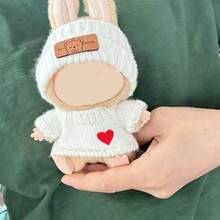 圣诞礼物（仅衣服）]第一代/第二代盲盒拉布拉布派对娃娃衣服，拉布拉布爱心毛衣，熊标志帽子（不含娃娃） - 彩色 - 查看 2