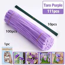 30厘米绿色花茎铁丝+视频教程，60色雪尼尔绒条，适合万圣节、返校季，30厘米彩色绒条手工材料，雪尼尔绒条，毛绒金属丝扎带，价格实惠，品质优良 - 彩色 - 查看 14