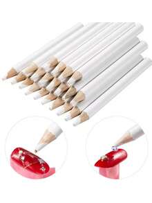 1pc/5pcs/10pcs/50pcs/100pcs Nail Art Rhinestone Pencil Nail Gems Manicure Nail Decoration Pencil Tool Dotting Pen With Pearl Rhinestone - White - View 5