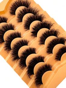 7 Pairs 25mm 9D Thick Mink Eyelashes, Curl DD Faux Mink Lashes Fluffy Cat Eye Dramatic Lashes, Reusable Dense Mink Look Extension Eyelashes - 濃密款 - 查看 6