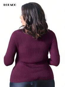 Cacharrel PLUS SIZE Women's Blouse LA High Neck And Long Sleeves Cacharrel - 酒紅色 - 查看 2