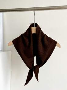 1pc Women Solid Color Triangular Wool Blend Women Scarf, Knitted Warm Decorative Elegant Retro Style Scarf, Suitable For Outdoor Travel, Spring, Autumn, Winter, Snow Season Women Winter Scarves For Dress - Multicolor - View 18