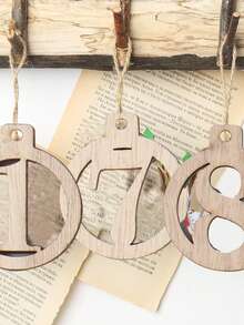 24Pcs Wooden Advent Calendar Tags, Classic Style Christmas & New Year Countdown Numbers 1-24, Manufactured Wood Christmas Tree Ornaments For Holiday Decorations, Christmas Decoration Hanging Pendants, Christmas Gift, Merry Christmas, Xmas Party Decor, Christmas Ornaments