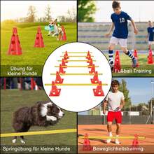 12 PCS Multi-Function Cones, Sports Push-In Hurdle Set, Push-In Hurdle Set Coordination Training, Can Be Used For Obstacle Training, Rotation Training - Red - View 6