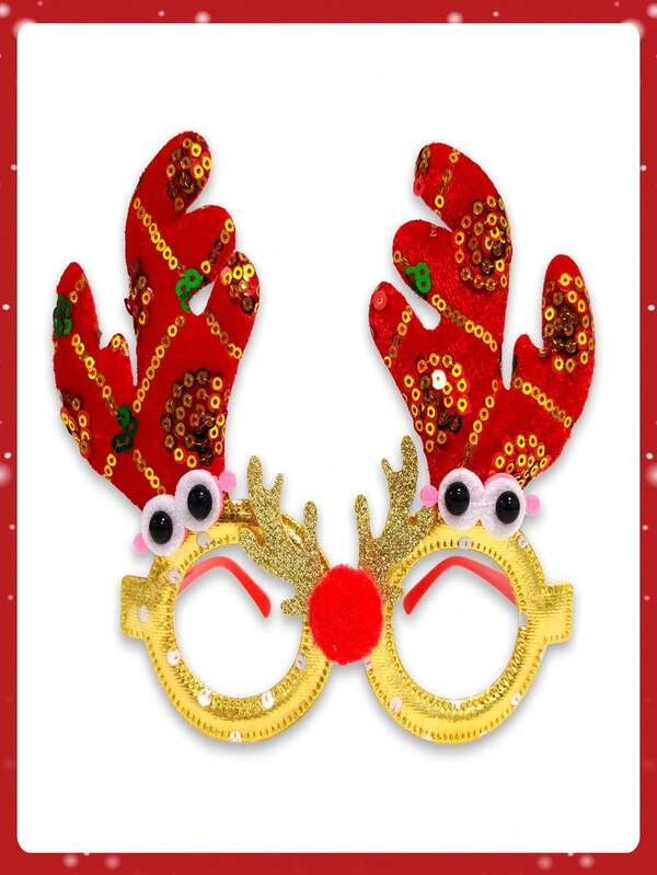 1pc/5pcs/10pcs/15pcs Christmas Decorative Glasses, Random Styles For Adults & Kids, Christmas Gifts, Holiday Supplies, Party Favors