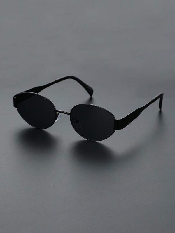 1 pieza Gafas de metal geométricas con marco completo, portátiles, delicadas y sencillas, de moda y a juego con todo, para adolescentes, de vuelta a la escuela, campamento, vida diaria, salidas escolares, salidas, compras y accesorios