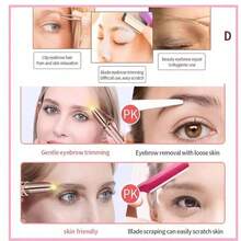 1 件 ABS 便携式电动修眉器电动便携式修眉刀，无痛白色修眉器，女士修眉笔自动眉刀，女士面部脱毛工具 - 黑色 - 查看 6