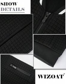 Mens Casual Lightweight CoatChristmas MQ4K - 黑色 - 查看 3