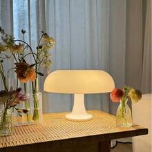 USB Powered Acrylic Mushroom Night Light Changing LED Ambient Lamp In Beige/White For Bedroom/Office/Study, Multi-Scenario Mood Lighting & Decorative Reading Lamp"