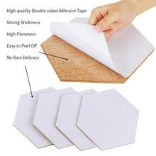 1 cái/2 cái/4 cái/8 cái/16 cái Tấm bần lục giác sáng tạo tự dính, Tấm bần, Gạch bần, Bảng trưng bày - Màu be - Xem 6