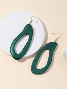 6 Pairs/Set, Colorful Laser Engraved Geometric Pattern Wooden Earrings, Suitable For Daily Casual Wear And Mother's Day - 6 Pairs - View 3