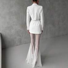 Spring And Summer New Elastic Slim Fit Flared Pants Loose Fashion Vacation Trousers - trắng - Xem 5