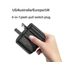 Bộ chuyển đổi du lịch đa năng Usams 20W, Bộ sạc đa năng, Bộ chuyển đổi quốc tế phù hợp với hơn 200 quốc gia, Bộ chuyển đổi nguồn, Phích cắm điện, Bộ sạc tường, Bộ chuyển đổi nguồn AC có sạc USB kép - Phích cắm loại C của EU (220-240V) - Xem 8