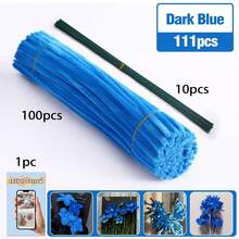 30厘米绿色花茎铁丝+视频教程，60色雪尼尔绒条，适合万圣节、返校季，30厘米彩色绒条手工材料，雪尼尔绒条，毛绒金属丝扎带，价格实惠，品质优良 - 彩色 - 查看 52