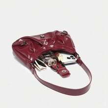 Y2K Shoulder Bag Women, Top Handle Small Hobo Clutch Underarm Bag - 006-đỏ - Xem 2