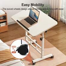 Senmeo Standing Desk Adjustable Height 23.6" - 35" And Angle 0° - 90°, Space-Saving, Ergonomic Mobile Computer Desk With Universal Wheel, Sturdy And Comfortable, Easy To Setup, Spacious Folding Table For Home, Office And Sofa