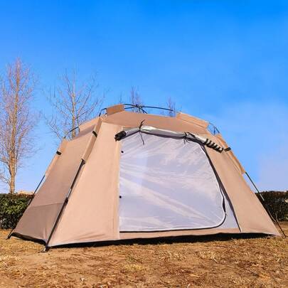 1 件可折叠便携式露营帐篷，易于安装和拆卸，防紫外线，防水，防蚊，紧凑的存储尺寸，方便携带，可容纳 2-4 人，大尺寸，多色，厚面料，适合过夜、户外野餐、遮阳、徒步旅行