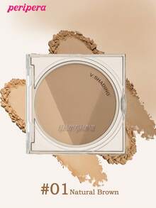 K-Beauty Peripera V Shading Contour, Matte Powder Contour Palette, 1:2:1 Ratio, Light Smooth, Velety Texture, Slimming Facial Nose, Natural Gradation, Bronzer Contour Palette,Korean Makeup - #01 Natural Brown (new) - View 1