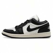 Nike Jordan 1 Low SE Vintage Panda 女款帆布运动鞋，帆布面料，黑色，摔纹皮革，经典款 FB9893-101 - 黑白 - 查看 5