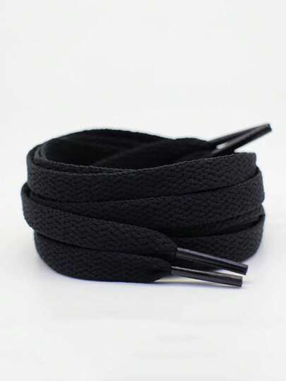 1 Pair Polyester Flat Woven Shoelaces, Colorful Flat White Sneaker Laces, Multiple Colors Available For Couples, Red & Blue