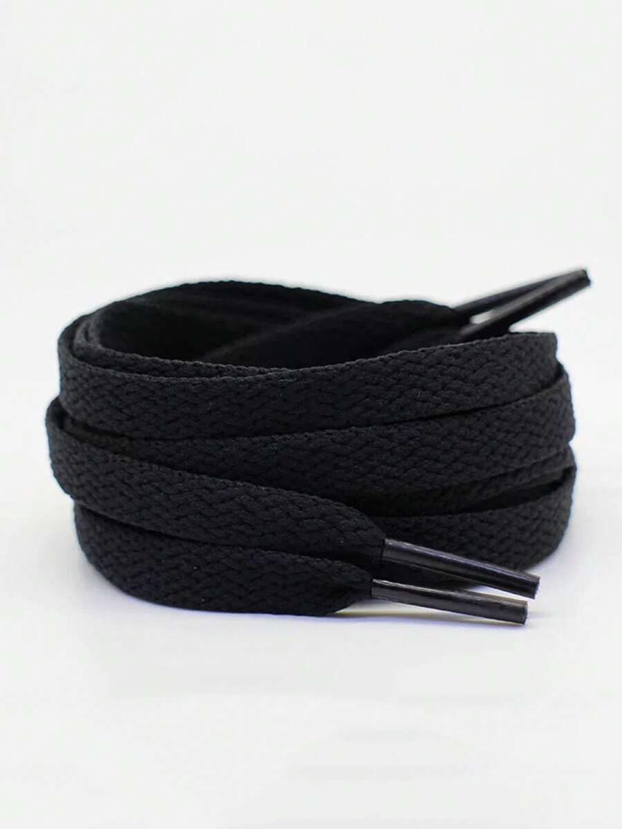 1 Pair Polyester Flat Woven Shoelaces, Colorful Flat White Sneaker Laces, Multiple Colors Available For Couples, Red & Blue, Winter Gift Ideas