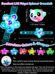 LED Light Bracelet Birthday Party Gifts Dark Party Supplies Classroom Prizes, Glitter Wristband Decorative Bracelet, LED Light Bracelet Rotating Bracelet, Glitter Wristband Toy Bracelet, Glitter Party Supplies, Birthday Gifts, Suitable For Birthday Parties, Banquets, Gifts, Decorations, New Year, Easter Carnival, Pinata Filling Mother's Day Graduation