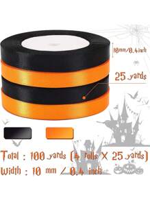 5/12 颜色 125/300 码缎带织物丝带丝绸带多色卷，2/5 英寸宽情人节丝带非常适合花束礼品包装、蝴蝶结制作工艺品、发饰、婚礼派对装饰情人节 - 彩色 - 查看 15