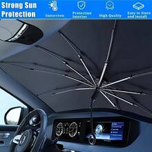 Parasol retráctil para parabrisas de coche, protección solar y térmica para el interior del automóvil - Negro - Ver 3