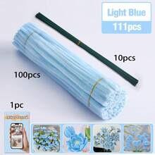 30厘米绿色花茎铁丝+视频教程，60色雪尼尔绒条，适合万圣节、返校季，30厘米彩色绒条手工材料，雪尼尔绒条，毛绒金属丝扎带，价格实惠，品质优良 - 彩色 - 查看 70