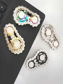 Gear Chain Gyroscope Colorful Stress-Relieving Toy Metal Bicycle Chain Fingertip Gyroscope - Multicolor - View 2