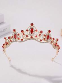 1 pièce Bandeau à couronne de princesse 3D avec strass pour femmes, accessoire de cheveux élégant pour anniversaire